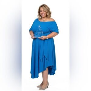 Bright Blue Women’s Asymmetric Midi Dress